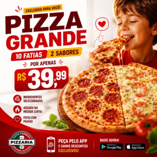 Promoção do dia: pizza grande por R$ 39,99